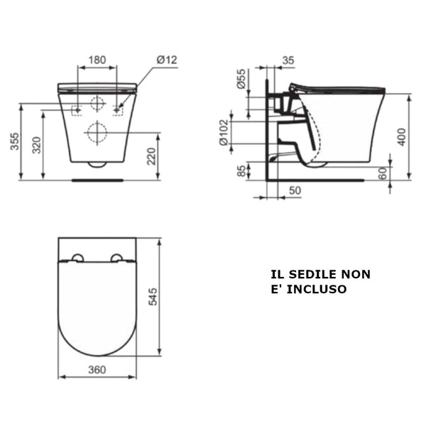 Vaso sospeso La Dolce Vita LDV E263401 Ideal Standard bianco lucido