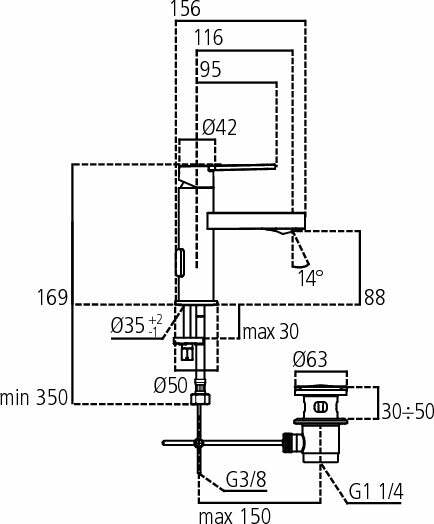 Ideal Standard GIÒ miscelatore lavabo 5 Litri/minuto