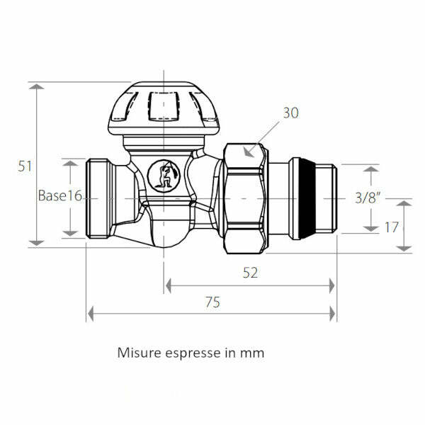 Giacomini R31TG detentore diritto 3/8"x16 per adattatore