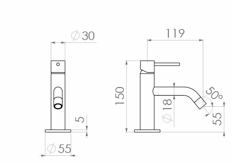 Geda Minimè miscelatore lavabo cromato