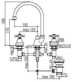 Paffoni Iris-Viola mix lavabo bocca alta monoforo cromo
