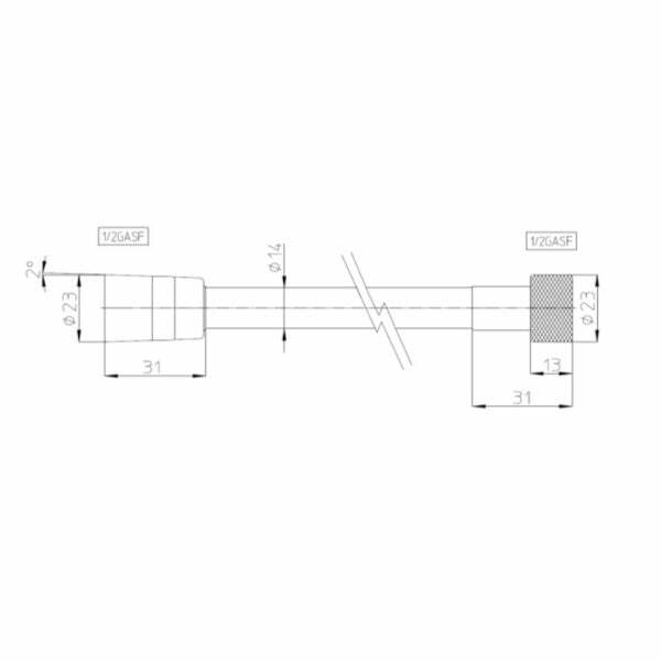 Bossini A00158 Cromolux flessibile retinato conico per doccia 200 cm