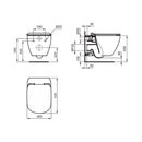 Vaso sospeso Tesi T3546V1 Ideal Standard con sedile slim soft-close bianco seta opaco