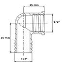 Gomito filettato OT5092 Frabo 1/2" x 1/2" MF ottone