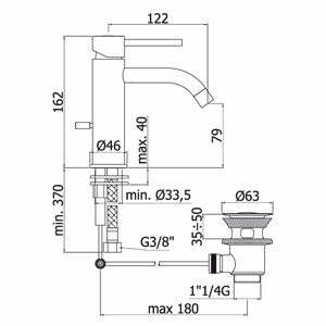 Paffoni Light miscelatore lavabo con scarico auto cromo