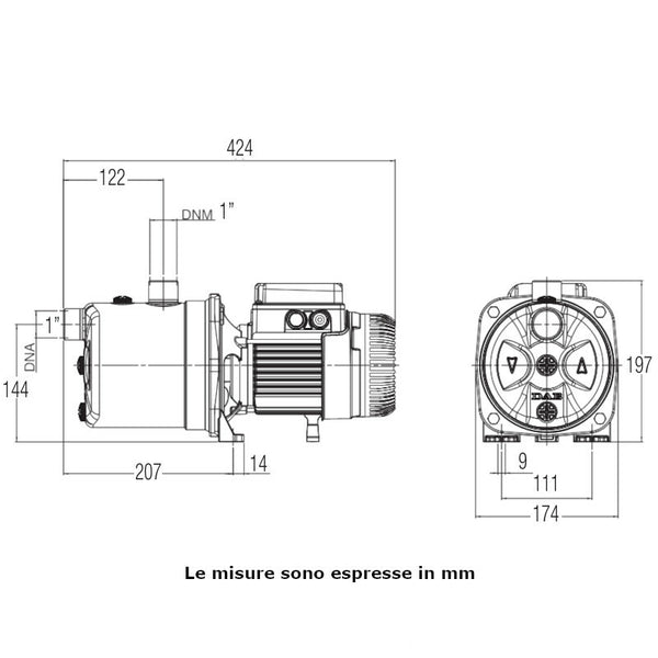 Dab JETINOX 132 M IE2 elettropompa centrifuga autoadescante 0.85 kW