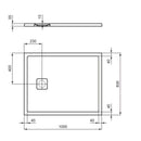Piatto doccia Ultra Flat Evo T5442FO Ideal Standard 100 x 80 cm bianco seta opaco