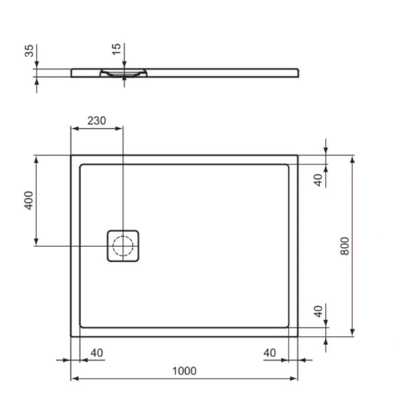Ideal Standard Ultra Flat Evo piatto doccia 100 x 80 cm antiscivolo bianco seta T5442FO