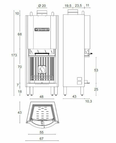 Piazzetta Francia EHT 655 caminetto monoblocco a legna