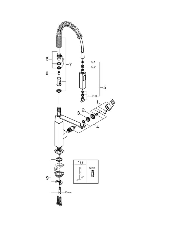 Miscelatore cucina per lavello GROHE EUROCUBE 31395000