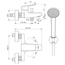 Kit miscelatore vasca/doccia esterno Ceraplan BD258AA Ideal Standard con doccetta
