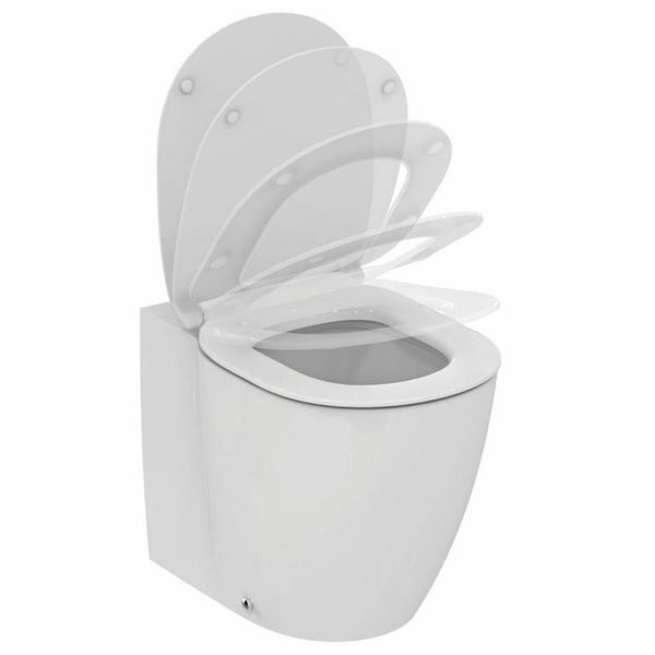 Ideal Standard Connect vaso a terra filo parete con sedile slim a chiusura rallentata bianco lucido E052601
