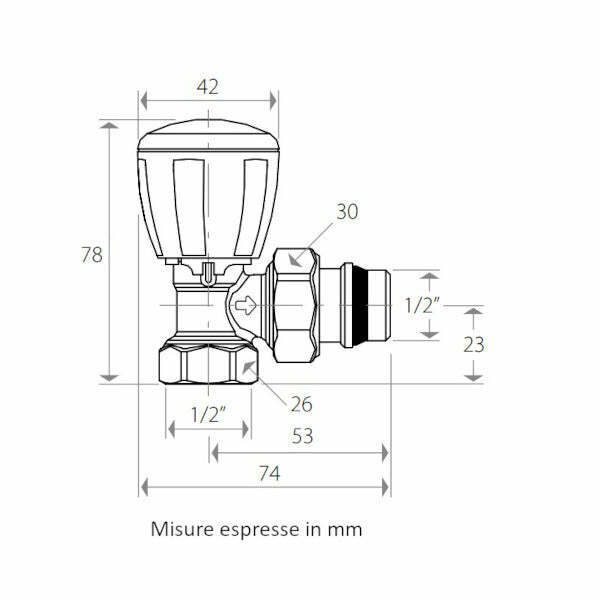 Giacomini R421TG valvola termostatizzabile a squadra 1/2" per radiatori