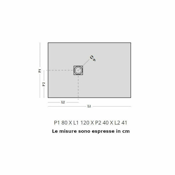 Piatto doccia Stone PT3040 Agha 80 x 120 cm bianco