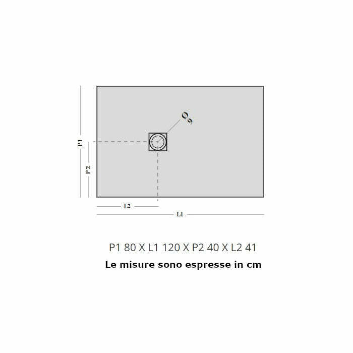 Piatto doccia Stone PT3040 Agha 80 x 120 cm bianco