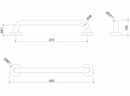 Ponte Giulio maniglione di sicurezza lineare 55 cm acciaio inox lucido
