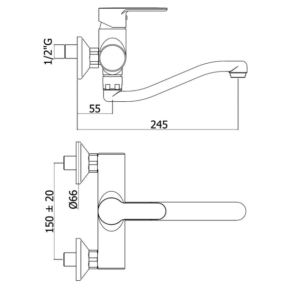 Miscelatore a muro Paffoni Blu BLU161CR