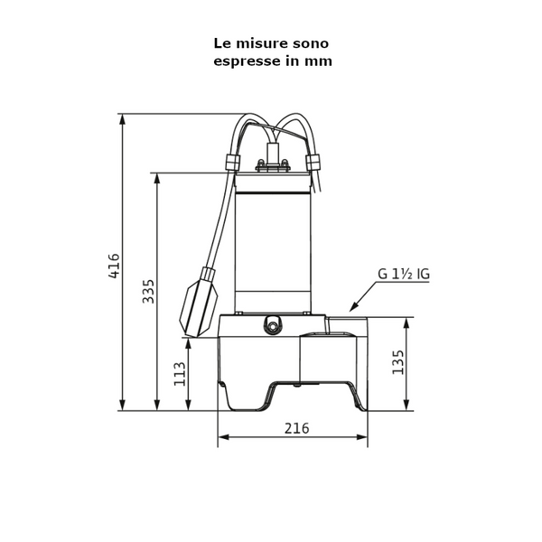 Wilo REXA MINI3-V04.11/M06-523/P-10 M pompa sommergibile 0,6 kW 1 1/2"