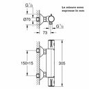 Miscelatore termostatico Grohtherm 800 per doccia Grohe 34558000