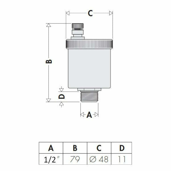 Caleffi 5020 Minical valvola automatica di sfogo aria 1/2"