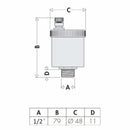 Caleffi 5020 Minical valvola automatica di sfogo aria 1/2"