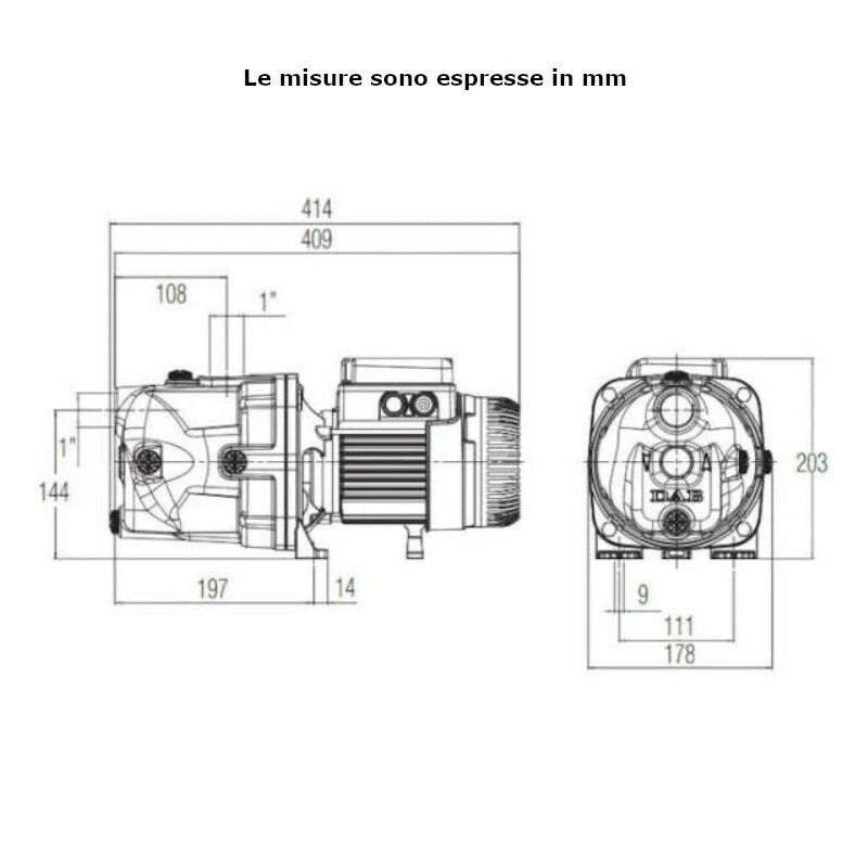 Dab JET 102 M IE2 elettropompa centrifuga autoadescante 230V 0,75 kW