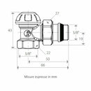 Giacomini R14TG detentore a squadra 3/8" per radiatori