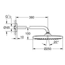 Soffione Tempesta 250 Grohe 26663000 tondo con braccio