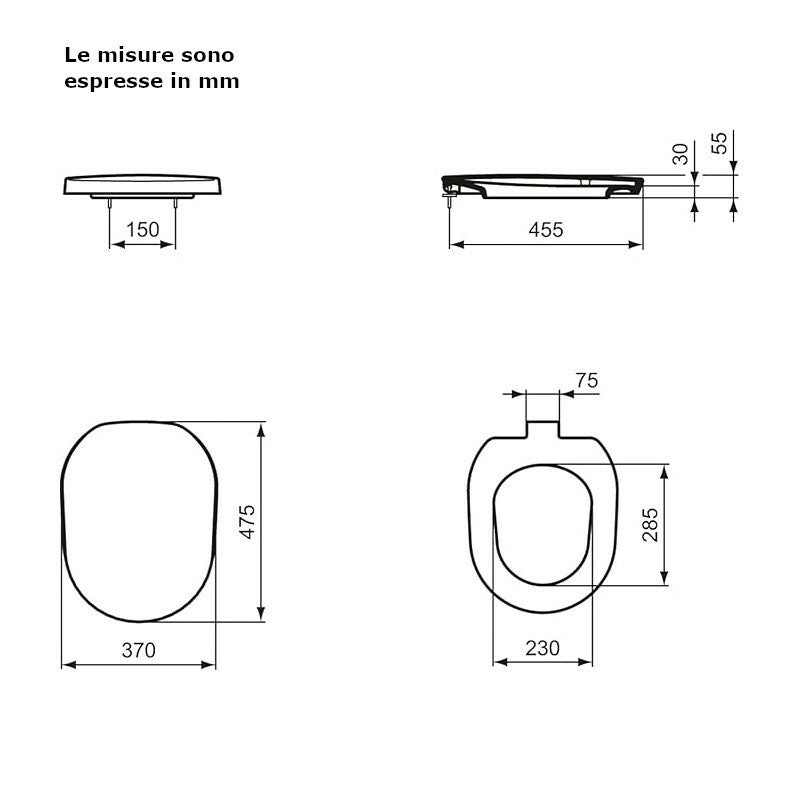Ideal Standard Tonic K704701 sedile originale avvolgente