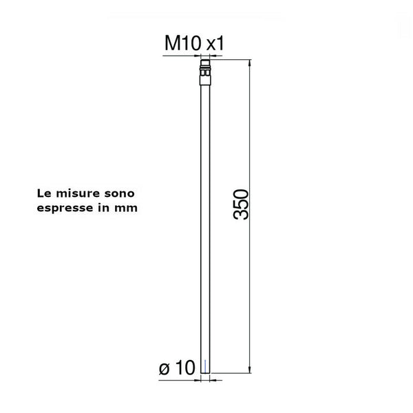 Nobili tubo in rame NR00202/1CR cromato 35 cm