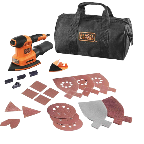 Black & Decker levigatrice roto-orbitale 4 in 1, diametro 125 mm 200W