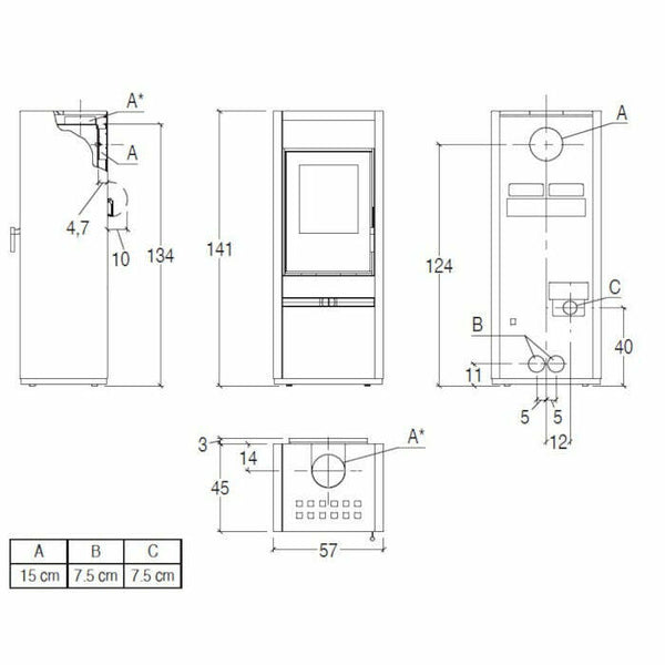 Piazzetta E928 A BCS stufa a legna 11,1 kW