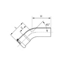 Curva 45° a pressare maschio femmina inox 181/451