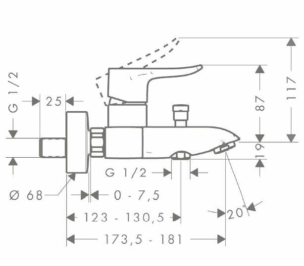 Hansgrohe Metris miscelatore vasca esterno cromo