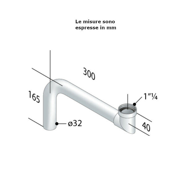 OMP curva sifone 7114.423.5.K Toti exec 1"1/4 x 32 mm
