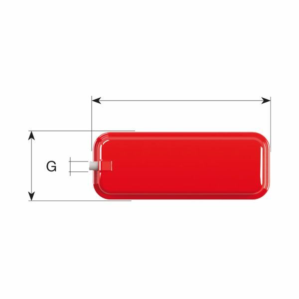 Cimm vaso di espansione piatto RP 200 da 12 Litri, 200 x 515 mm