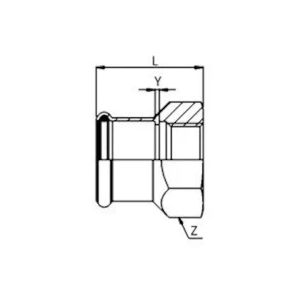 Manicotto filettato femmina - a pressare inox 190
