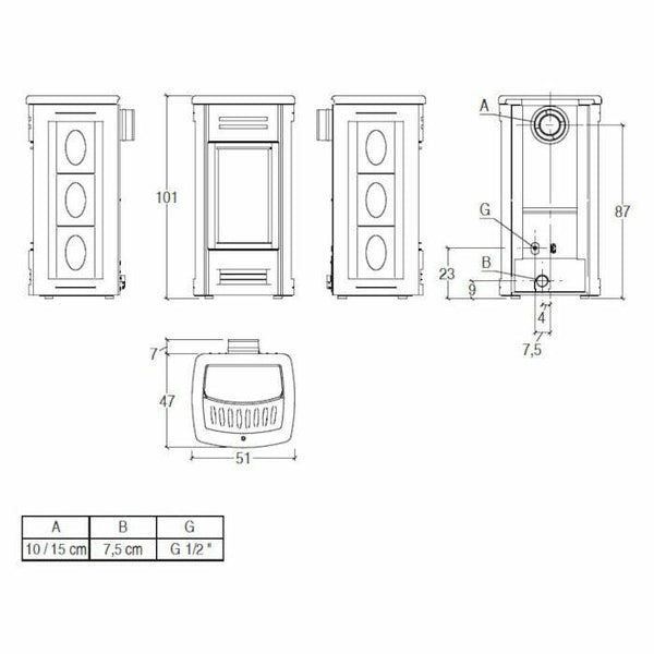 Piazzetta G958 GPL stufa a gas propano/butano