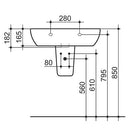 Ceramica Dolomite MIA Lavabo sospeso 68 x 48 cm