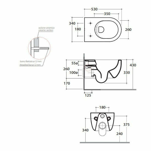 Ceramica Globo MODE MES02BI vaso sospeso senza brida bianco