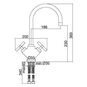 Paffoni Quattro mix lavello monoforo canna orientabile cromo