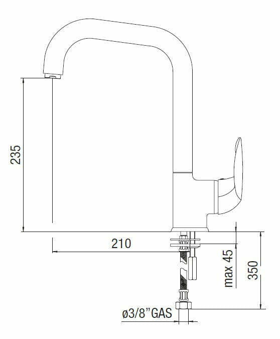 Nobili Gulliver GA miscelatore lavello cromo
