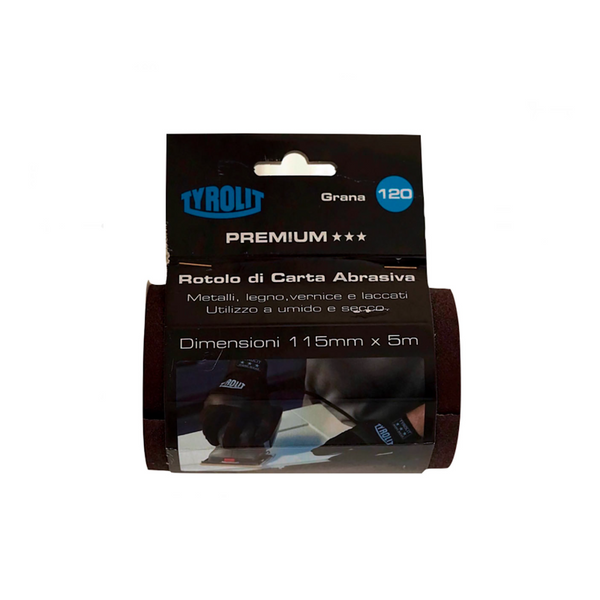 Rotolo Tyrolit miniroll di carta abrasiva 115 mm x 5 m grana 80
