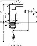 Hansgrohe Metris S miscelatore bidet con saltarello cromo