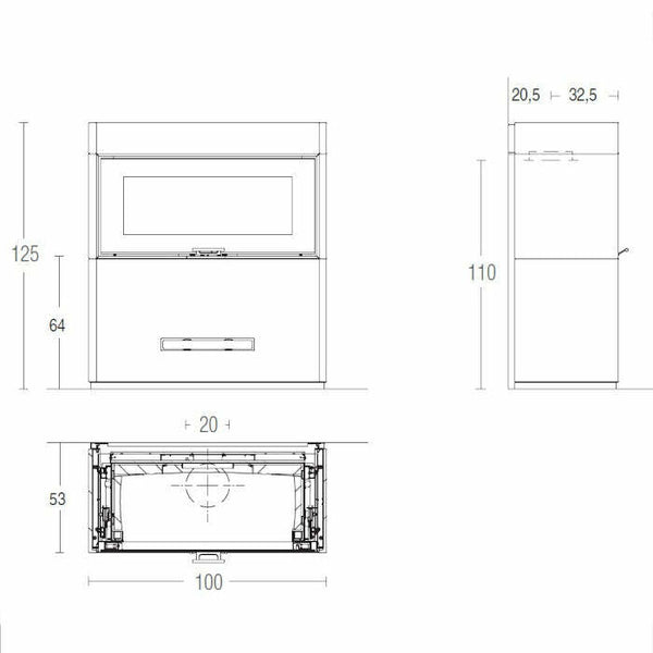 Piazzetta LUGANO MC 90/44 stufa caminetto a legna 12 kW