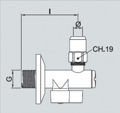 Rubinetto sottolavabo con filtro Piana 351 cromato con calotta alta da 1/2"