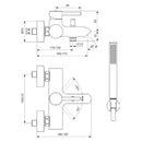 Miscelatore vasca/doccia Ceraline BC270AA Ideal Standard con doccetta senza flessibile