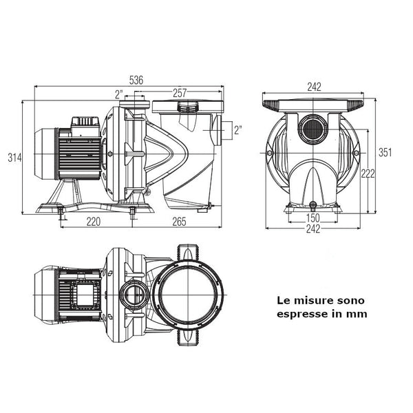 Dab Euroswim 50 M IE2 elettropompa centrifuga per piscine 0,55 kW