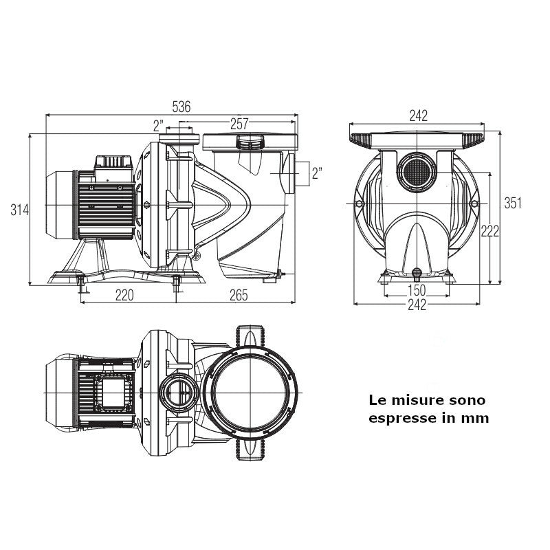 Dab Euroswim 50 M IE2 elettropompa centrifuga per piscine 0,55 kW