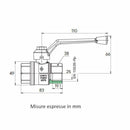 Rubinetterie Bresciane 1700 valvola a sfera FF 1" leva alluminio